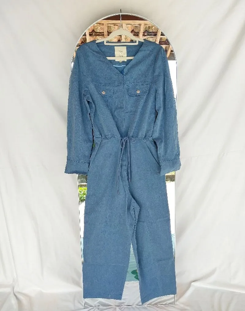 JUMPSUIT BLUE VIA DE JEN JUMPSUIT IMPORT WANITA PREMIUM photo 1