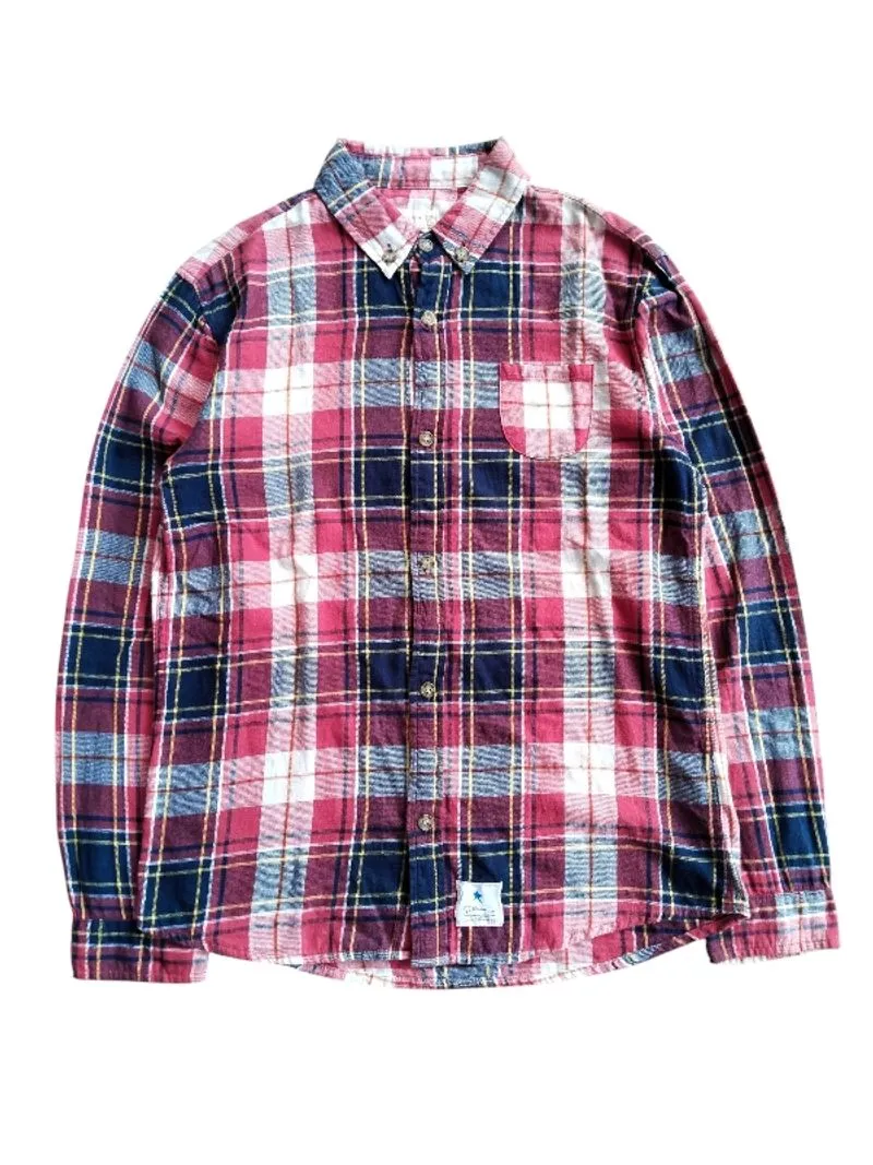 Japanese brand button down pocket plaid shirt photo 1