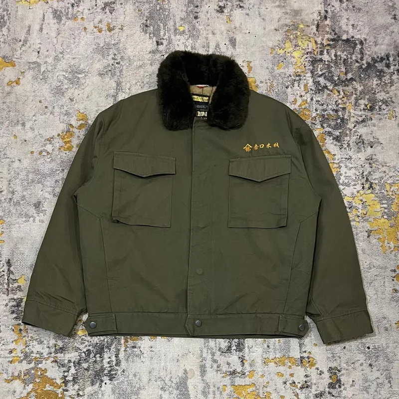 Vintage Y2K Bomber jacket Pria green photo 1