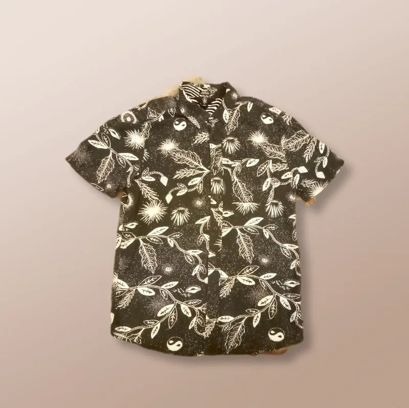 Kemeja hawai full print yin yang broha volcom shirt original photo 1