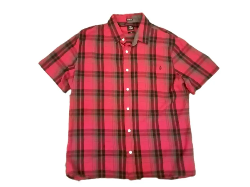 Kemeja lengan pendek plaid shirt volcom original photo 1