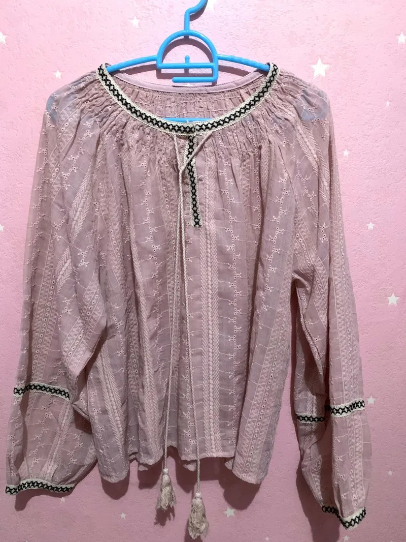 Vintage Muslim Blouse Wanita pink photo 1