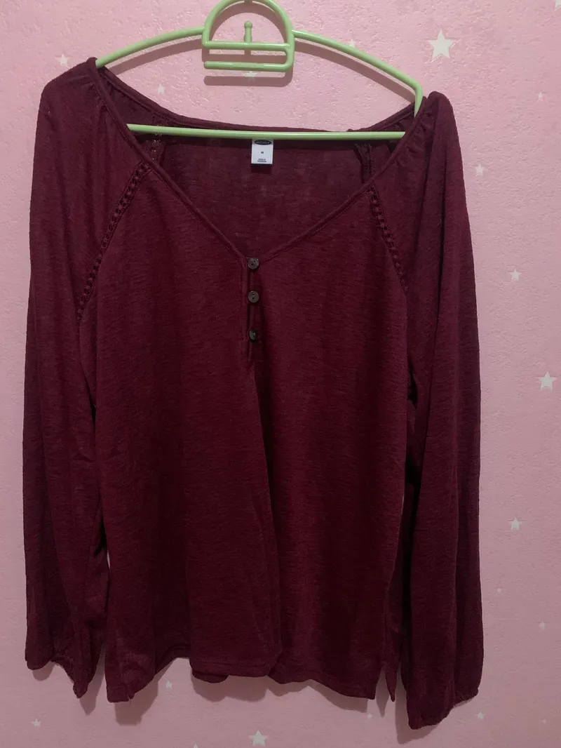 Minimalist Muslim Blouse Wanita red cream photo 1
