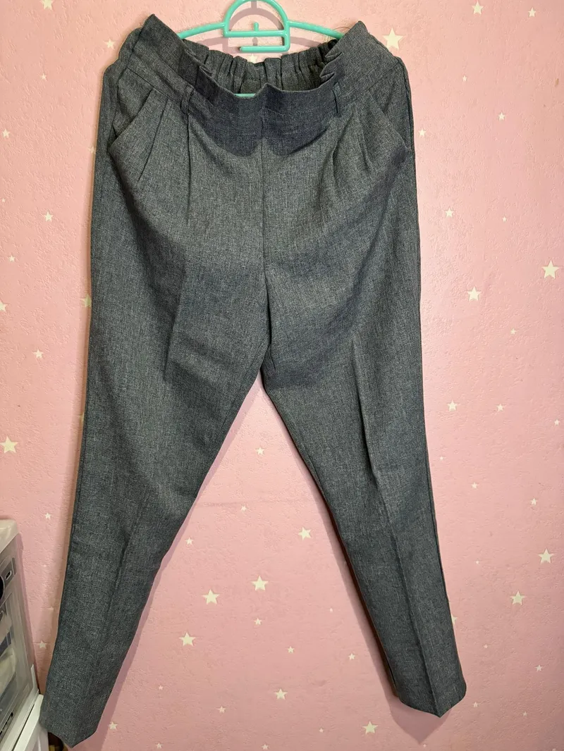 Casual Reworked Casual trouser Wanita gray cream photo 1