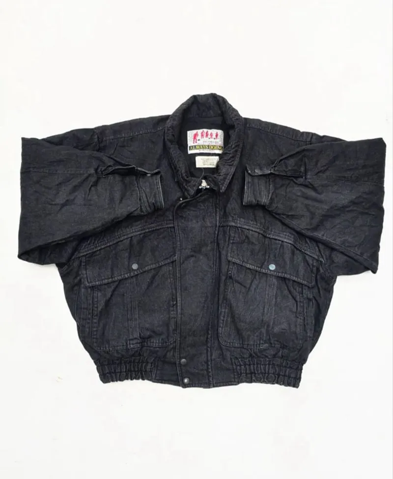 Vtg Y2K Bomber Flight Jacket R-1 DIVISION Boxy fit XL p67x70 photo 1