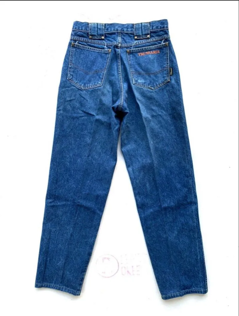 Vintage 80s TRUSSARDI size 31 Lp82 p106 oL19 italy baggy raw photo 1