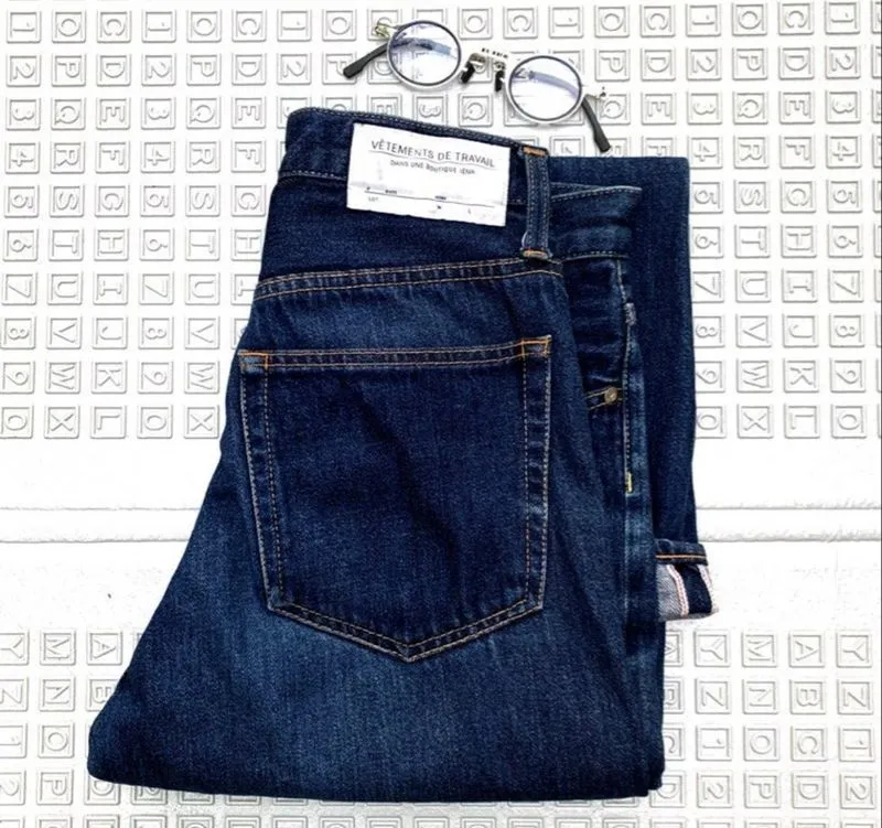 VETEMENS de TRAVAIL Selvedge slim fit 28-30 jahit rantai vgc photo 1