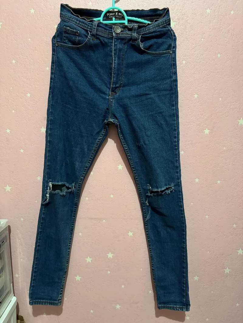 Skater Casual Ripped jeans Wanita navy photo 1