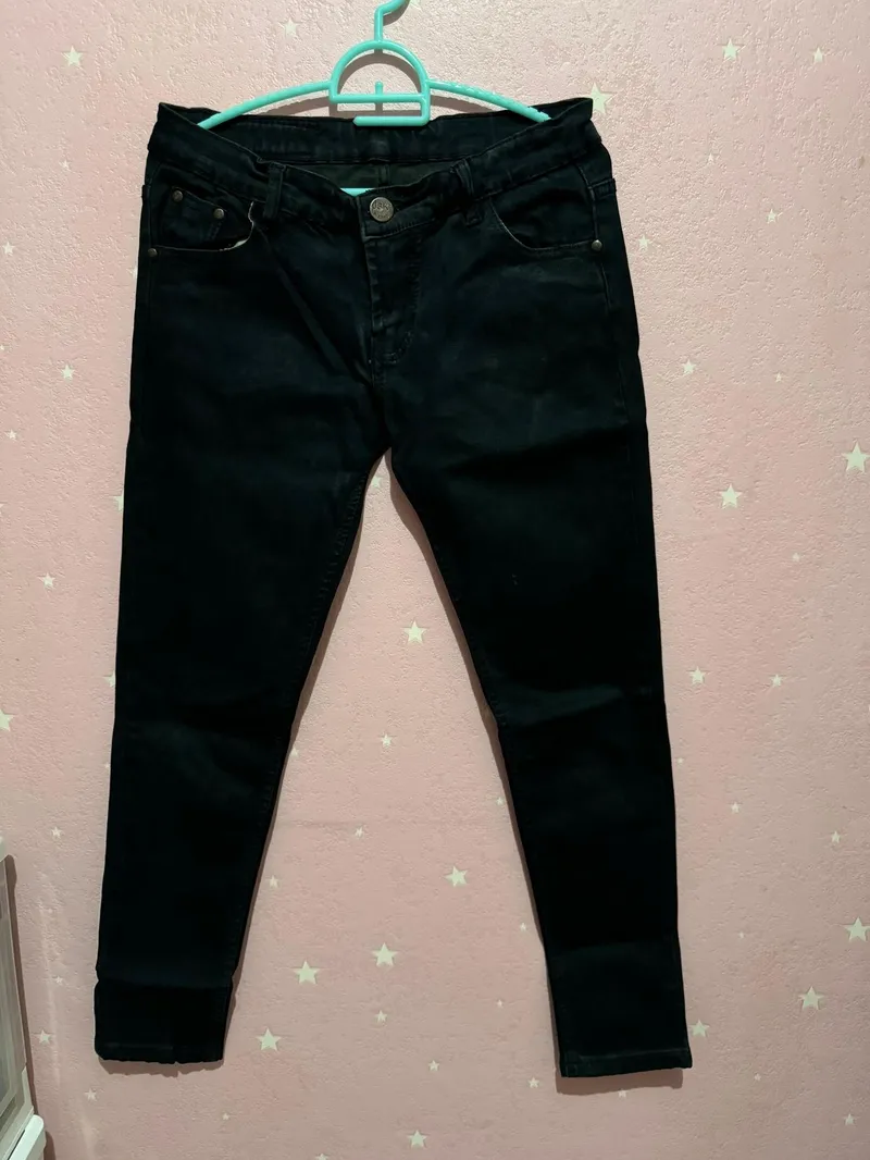 Emo Casual Skinny jeans Wanita black photo 1