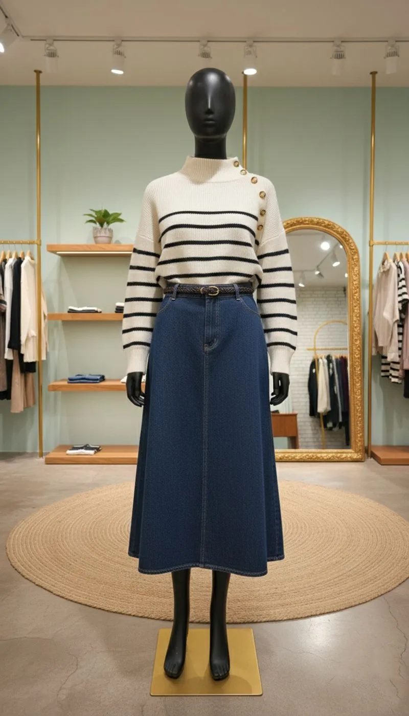 Sweater Salur Oversize Wanita photo 1
