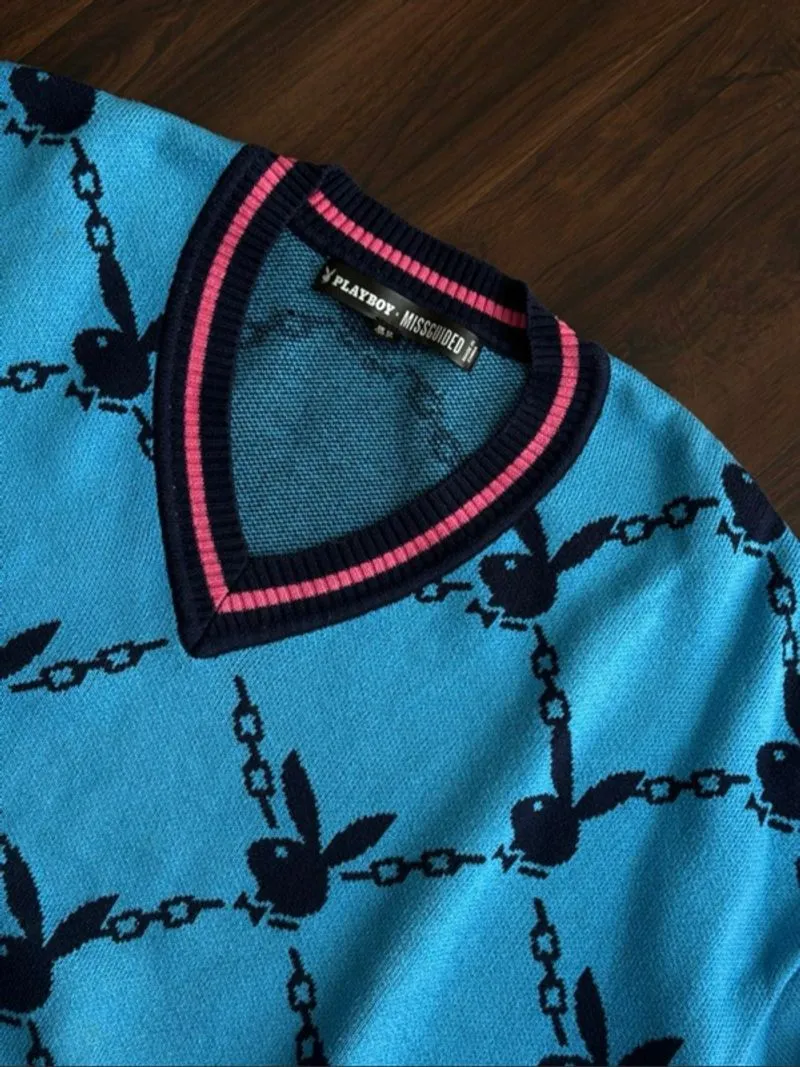 Missguided x Playboy monogram knit sweater  photo 1