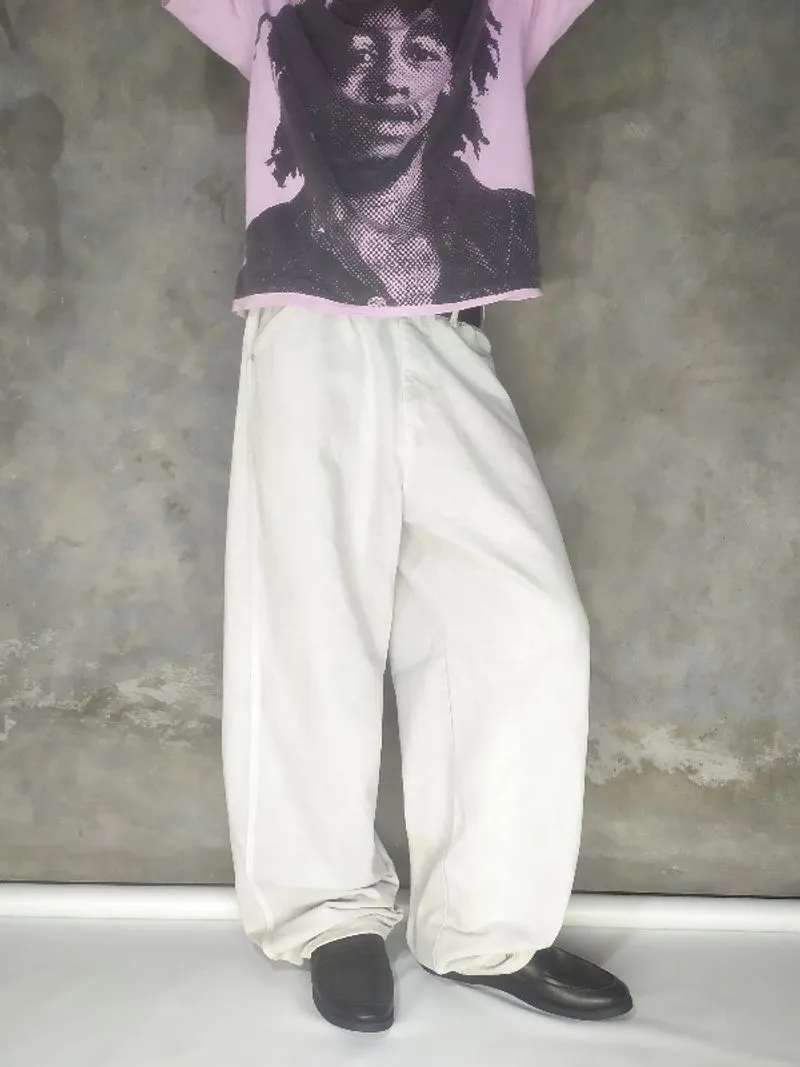 Space Broken Pattern Baggy Barrell Jeans photo 1