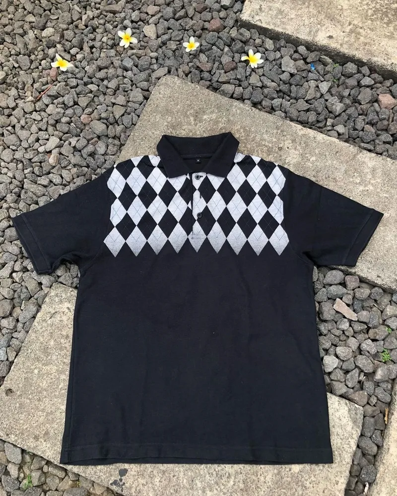 Vintage Casual Polo shirt Pria black photo 1
