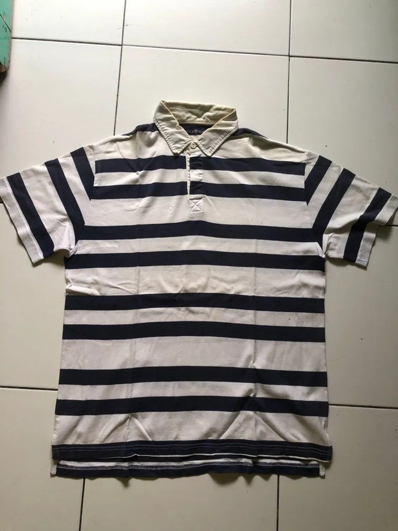 Casual Polo shirt Pria white navy photo 1