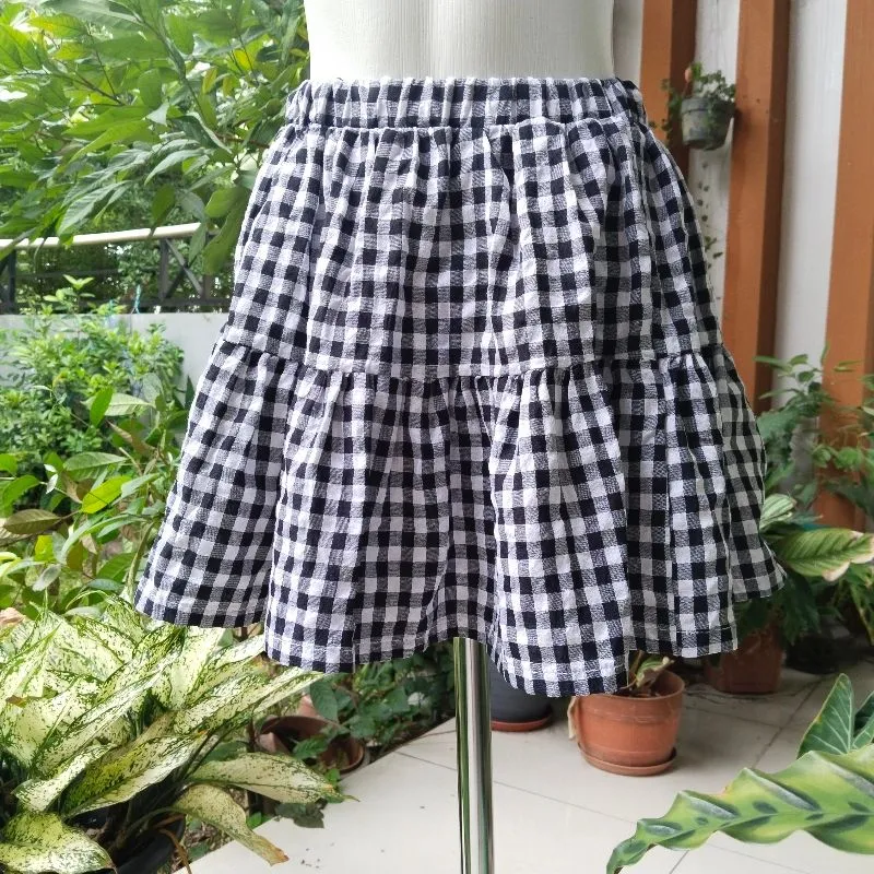 Gingham Rokcel Skirt Monochrome photo 1