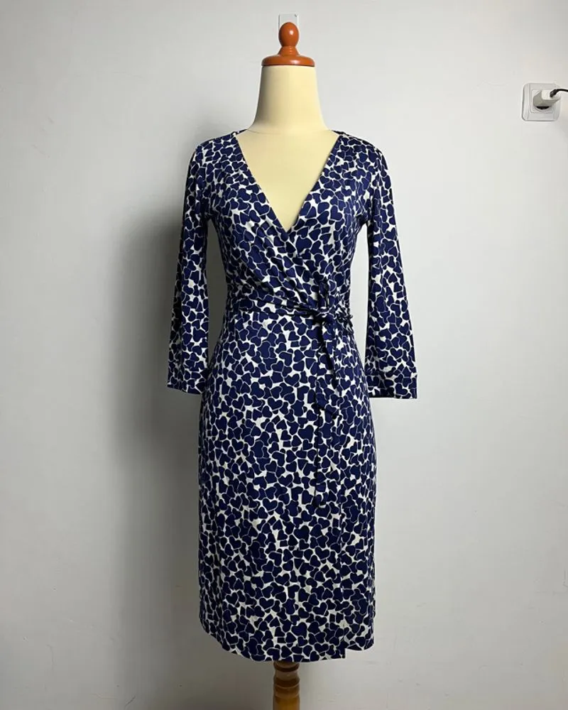 Diane Von Frustenberg New Julian Two Silk Heart Print Dress photo 1
