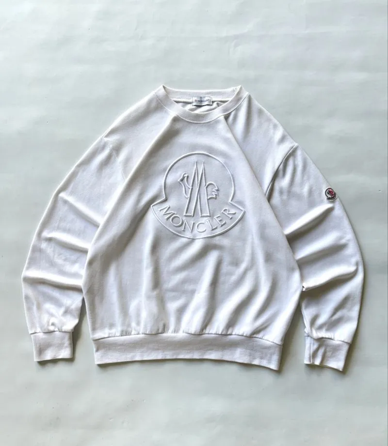 MONCLER Big Logo Sweatshirt – White (XL) photo 1