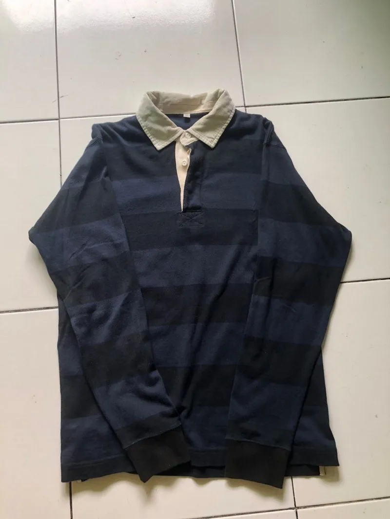Uniqlo Vintage Casual Polo shirt Pria navy black photo 1