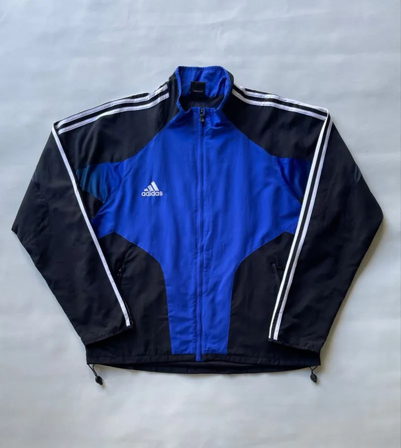 Adidas Track Jacket Black/Blue – Vintage photo 1