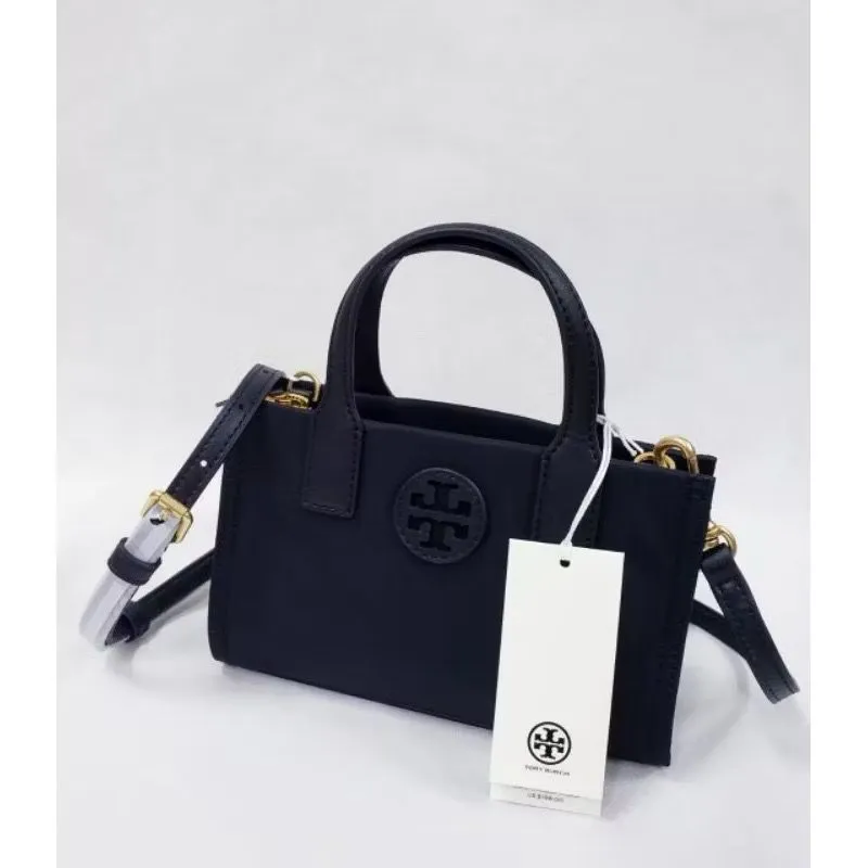 Tory Burch Ella Nylon Mini Tote (HITAM)  photo 1