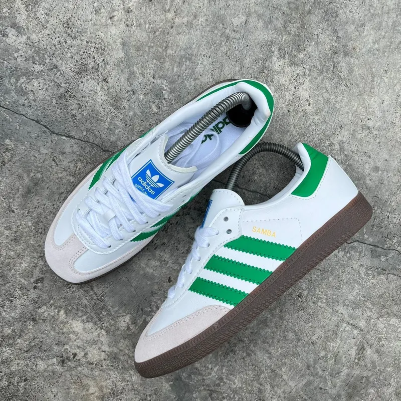 Adidas Casual Sneakers Wanita white green photo 1