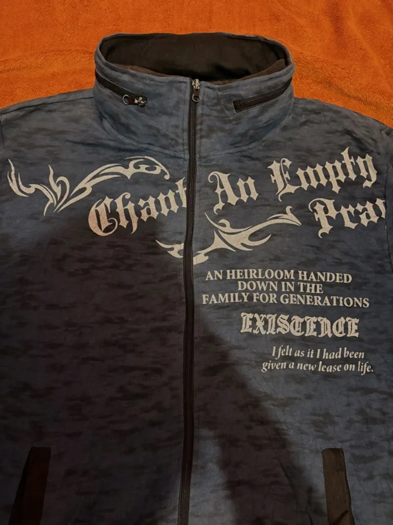 Pract Tribal Poem Punk Vkei High-neck with hidden hoodie zip photo 1