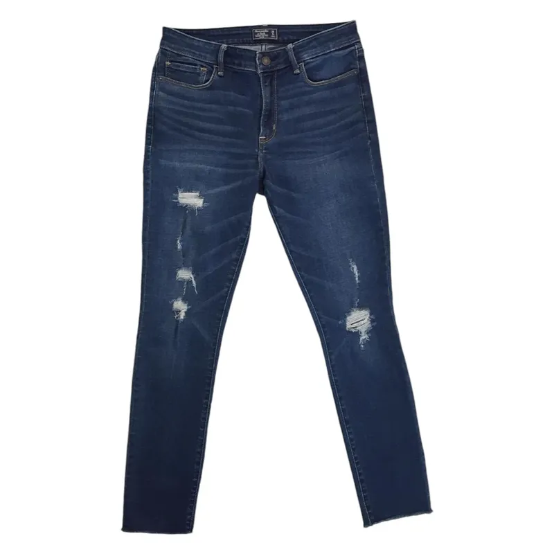 Abercrombie & Fitch Vintage Casual Ripped jeans Wanita navy blue photo 1