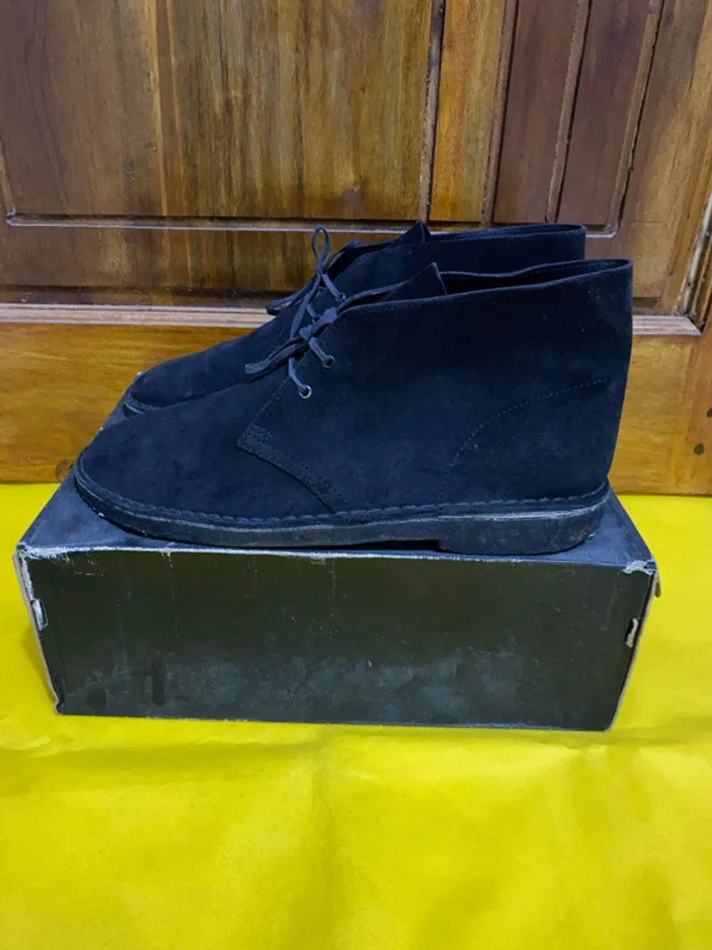 Clarks desert boost full black suede kulit pantofel uk 44/29 photo 1