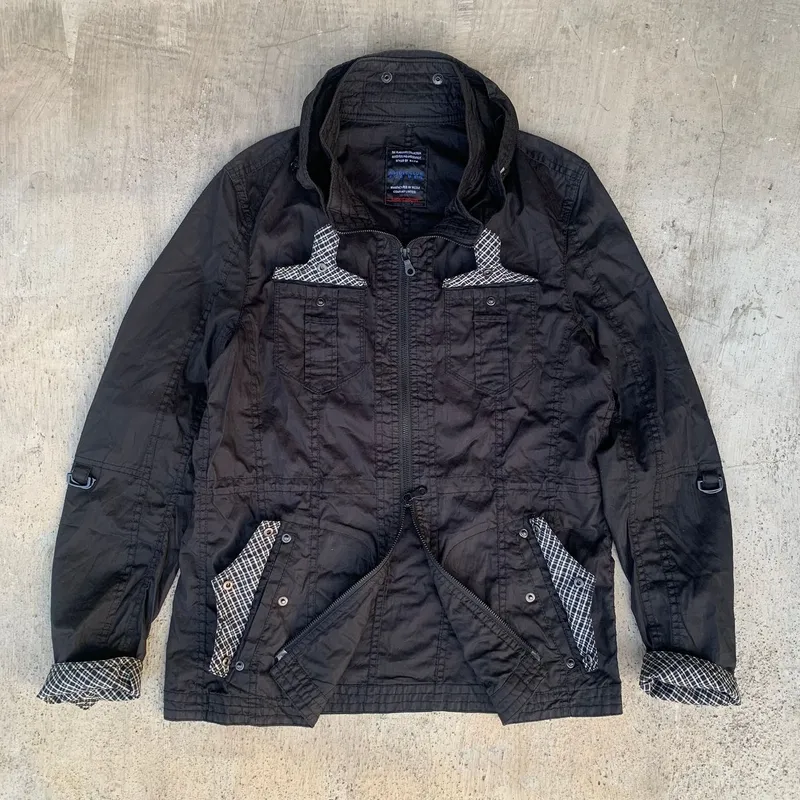 Nicole Club for Men Goth Emo Windbreaker Pria black - Preloved