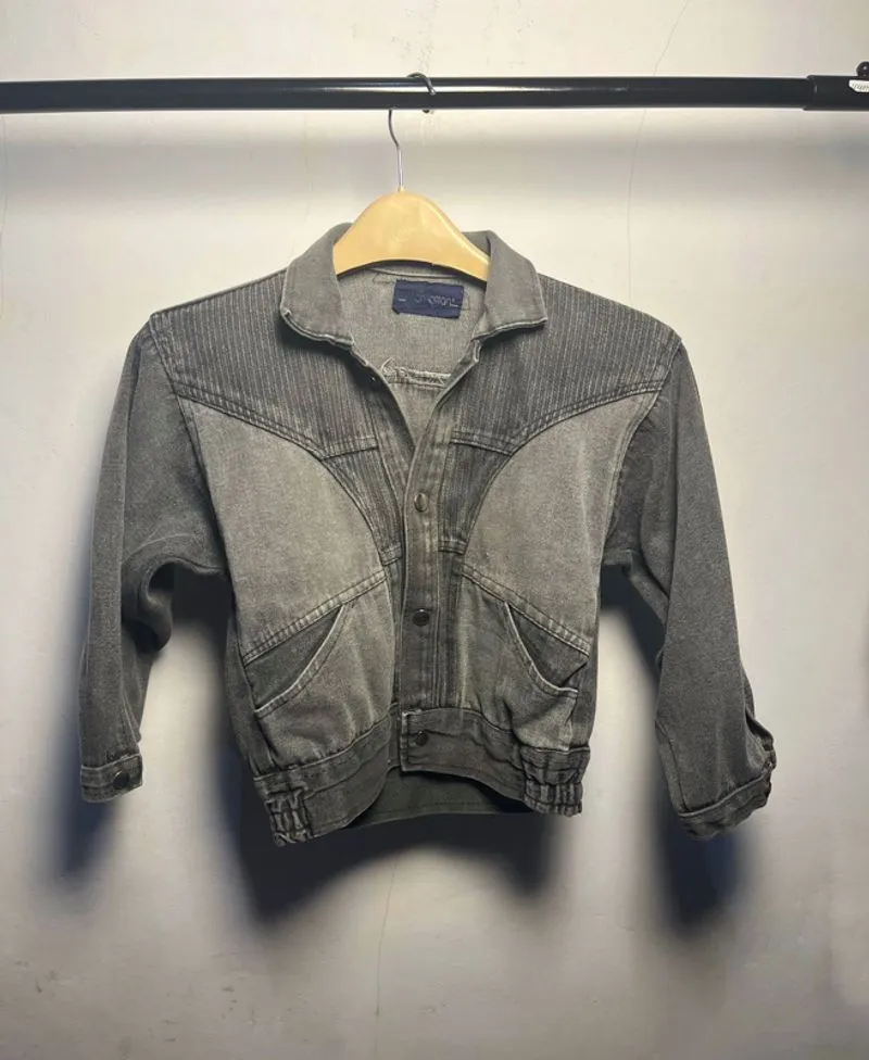 Jacket Denim Wash Crop photo 1