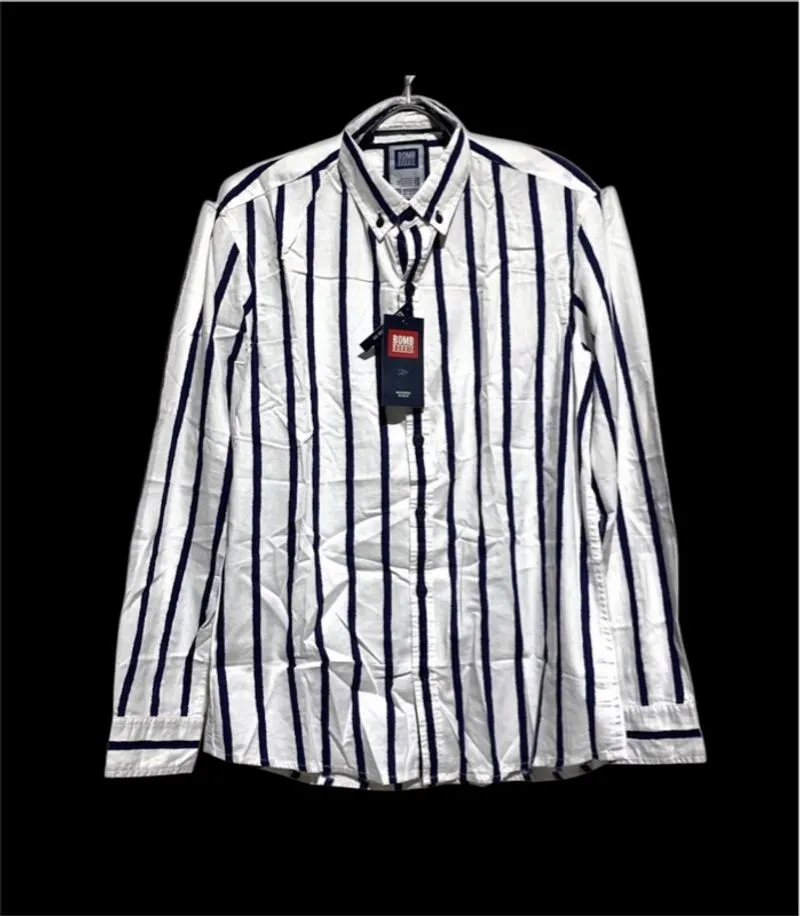 Kemeja Salur Baru BOMBOGGIE BNWT size M 74x51 slim fit photo 1