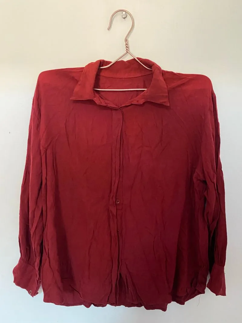 PRELOVED! Kemeja Rayon Wanita Maroon photo 1