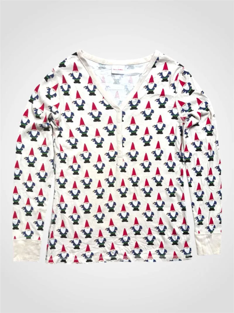 Christmas Button-Up Long Sleeve Top Size M fit L photo 1