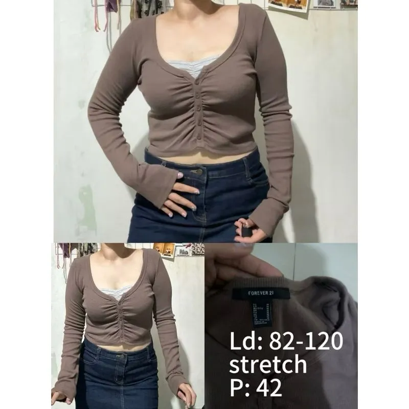 atasan wanita crop top rajut photo 1