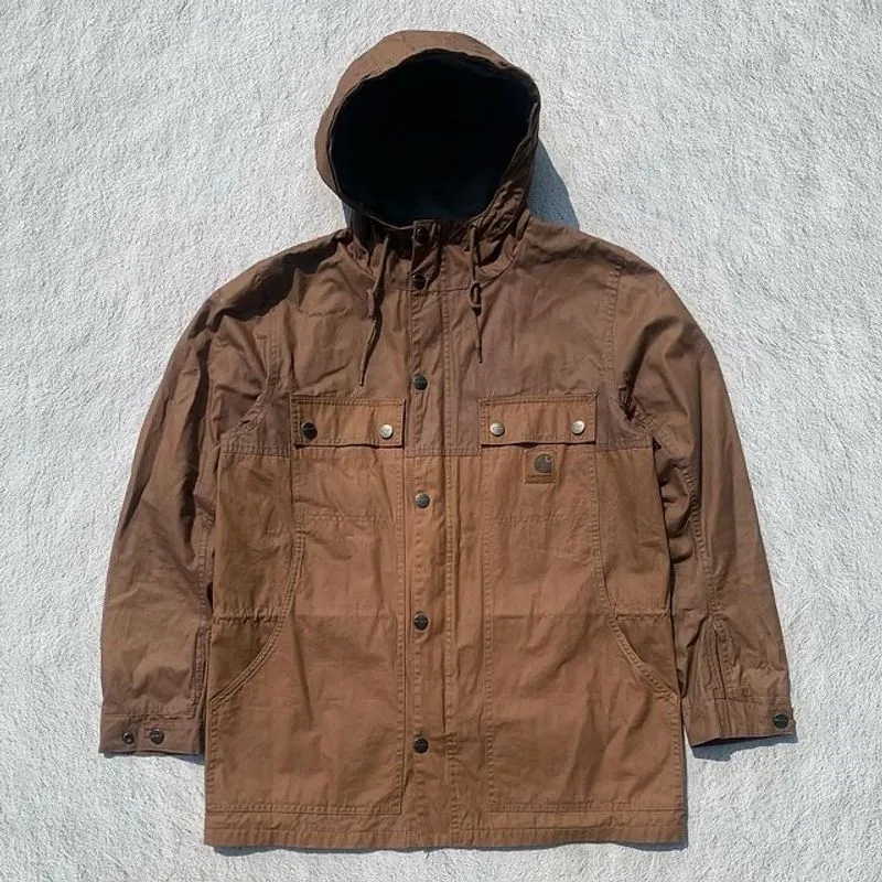 Carhartt Gorpcore Sportswear Parka Pria tan brown photo 1