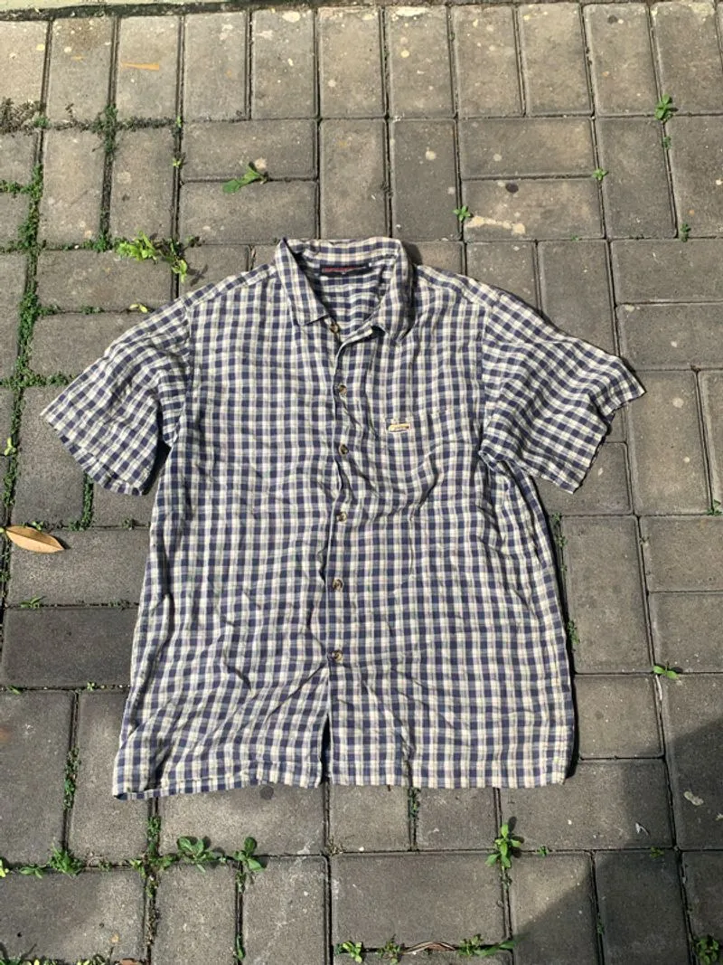90’s Vintage Check Pattern Short Sleeve Shirt photo 1