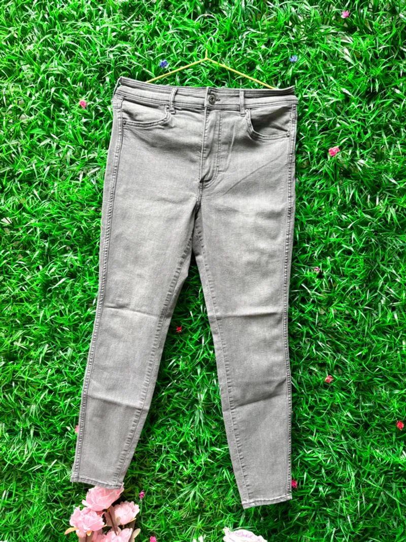 h&m skinny jeans wanita abu muda photo 1