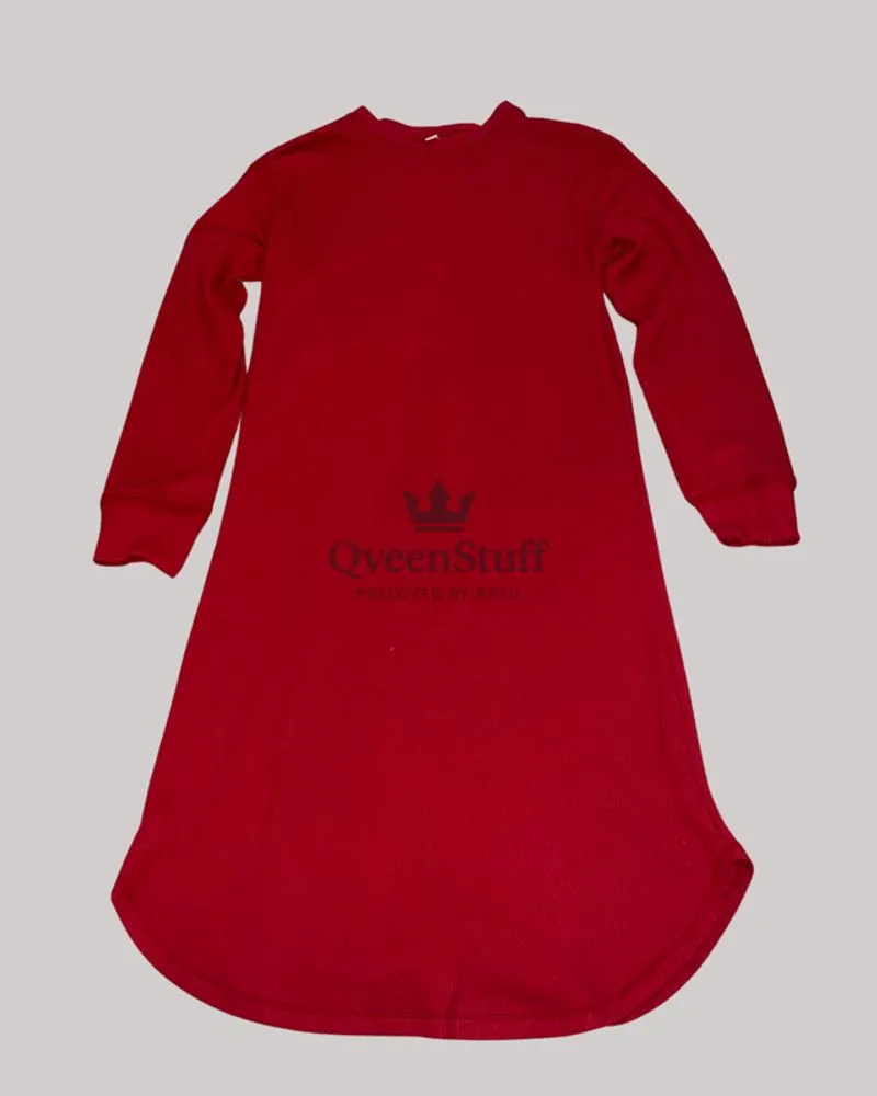 Dress Warna Merah Lengan Panjang - Dress / Long Tee Uniqlo photo 1