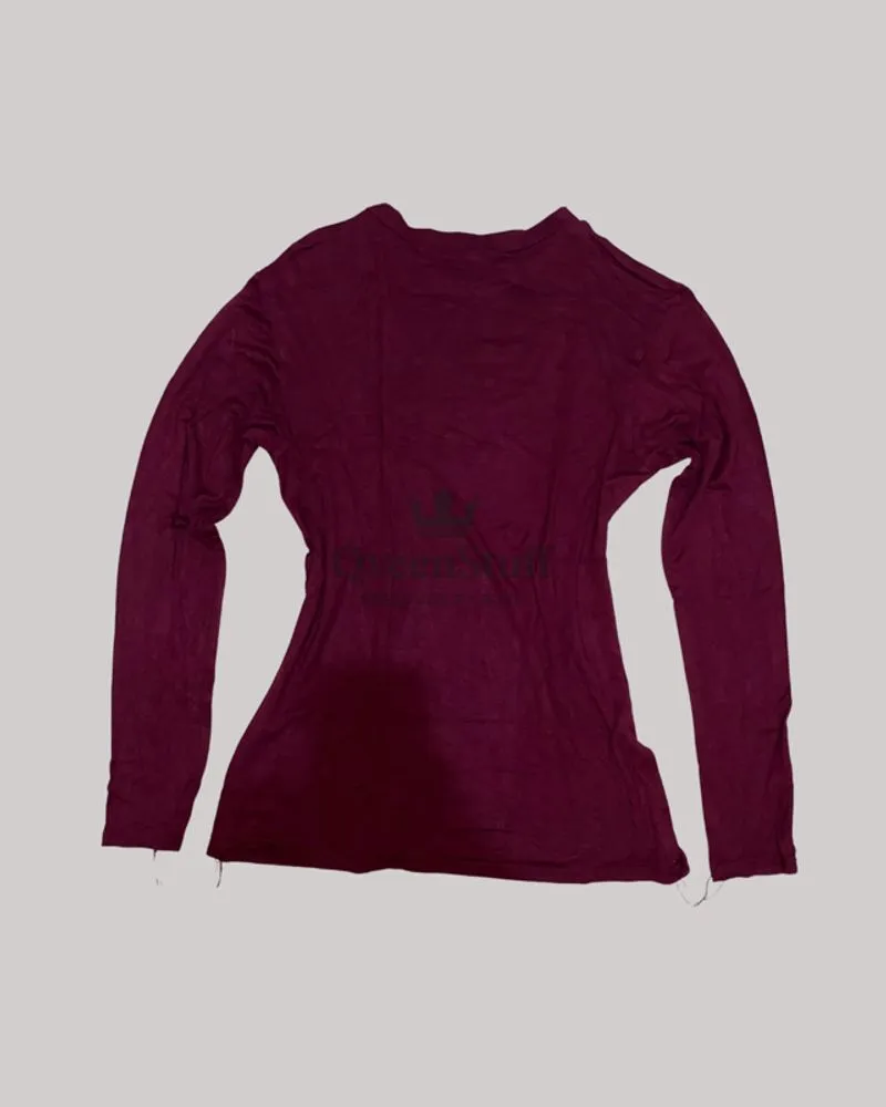 Kaos Lengan Panjang Maroon Fitted Long Sleeve Tee photo 1