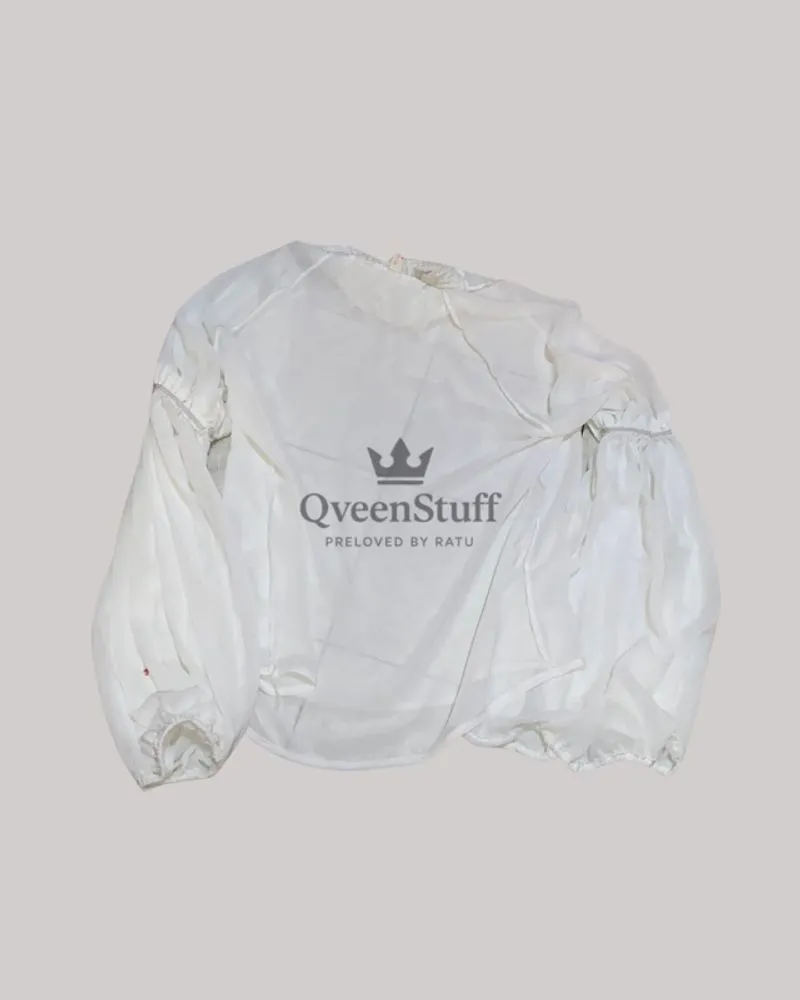 Blouse Putih Sheer Lengan Balon photo 1