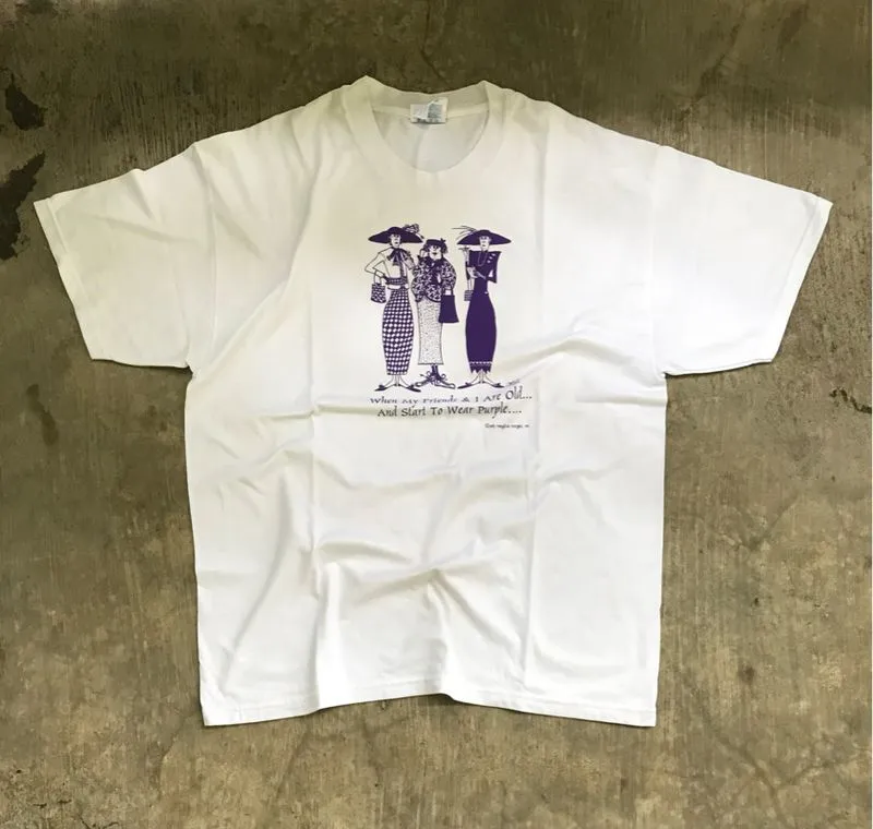 Kaos Vintage Art Wear Purple Word Tee Hanes photo 1