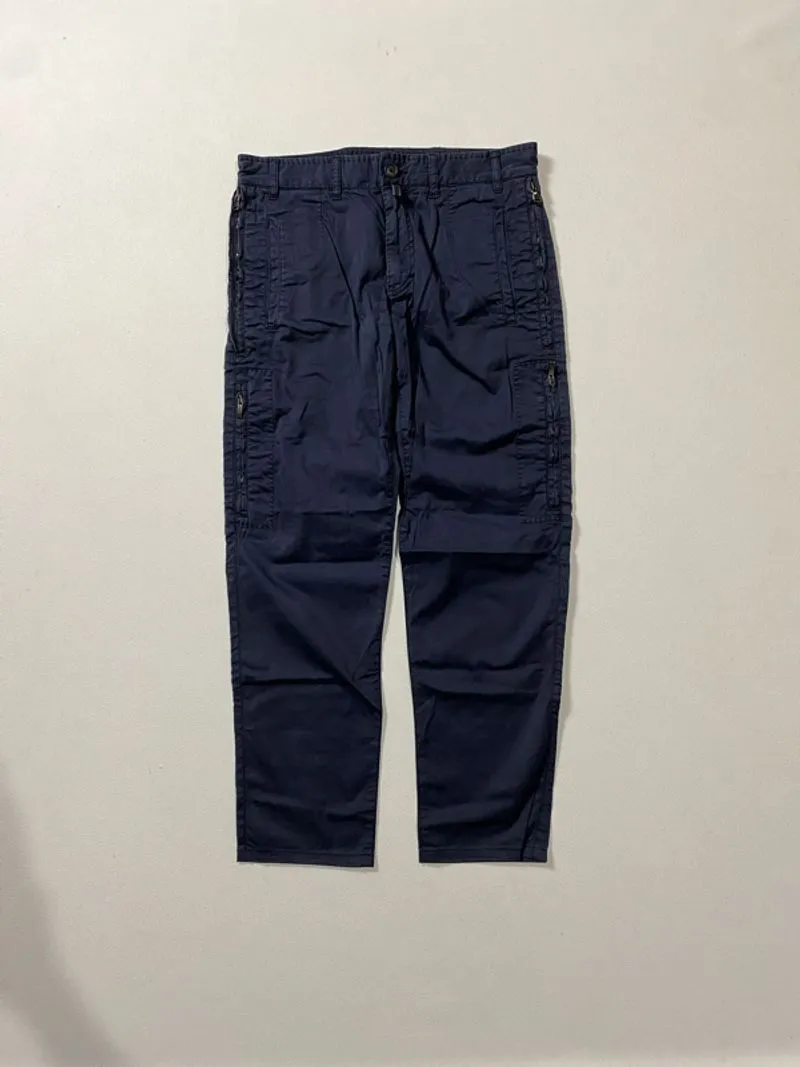 Cortigiani Mens Blue Navy Made In Italy Multi Pocket photo 1