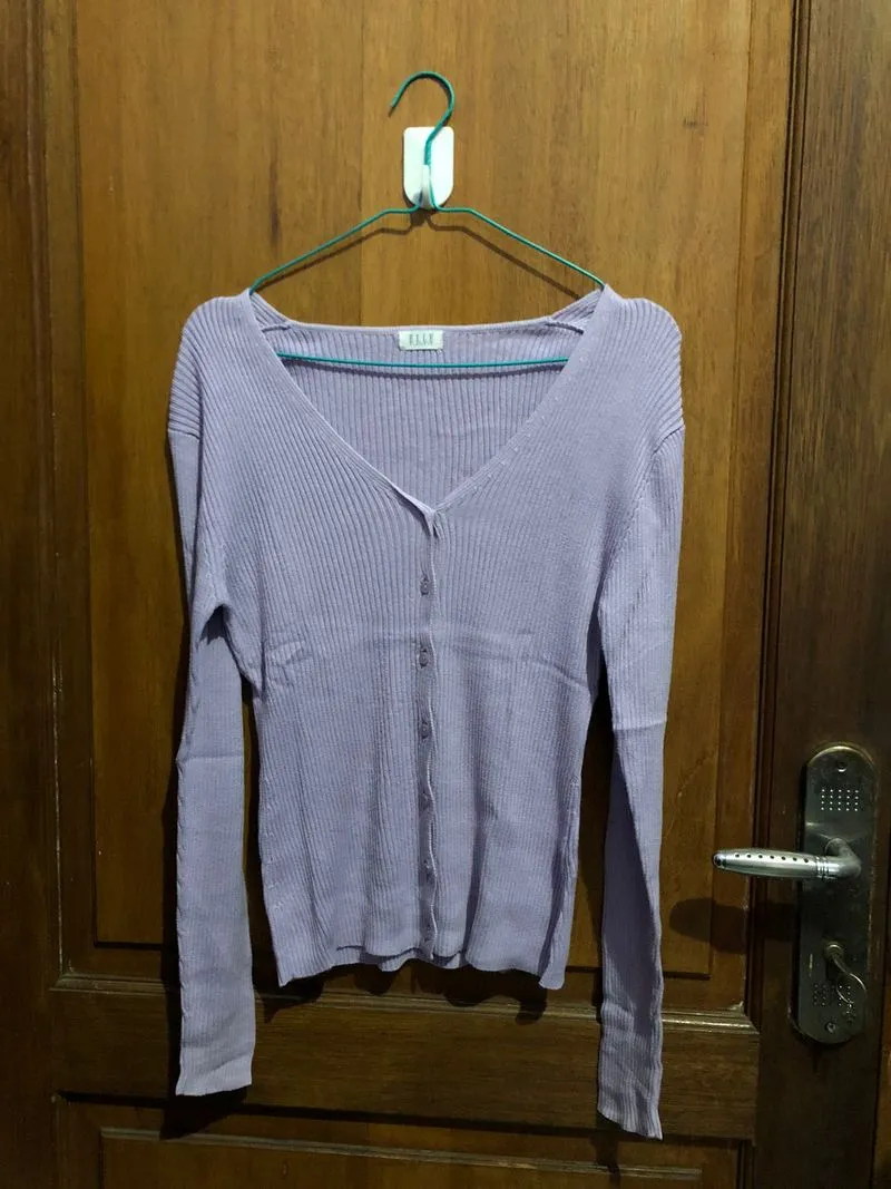 Casual Cardigan Wanita purple photo 1