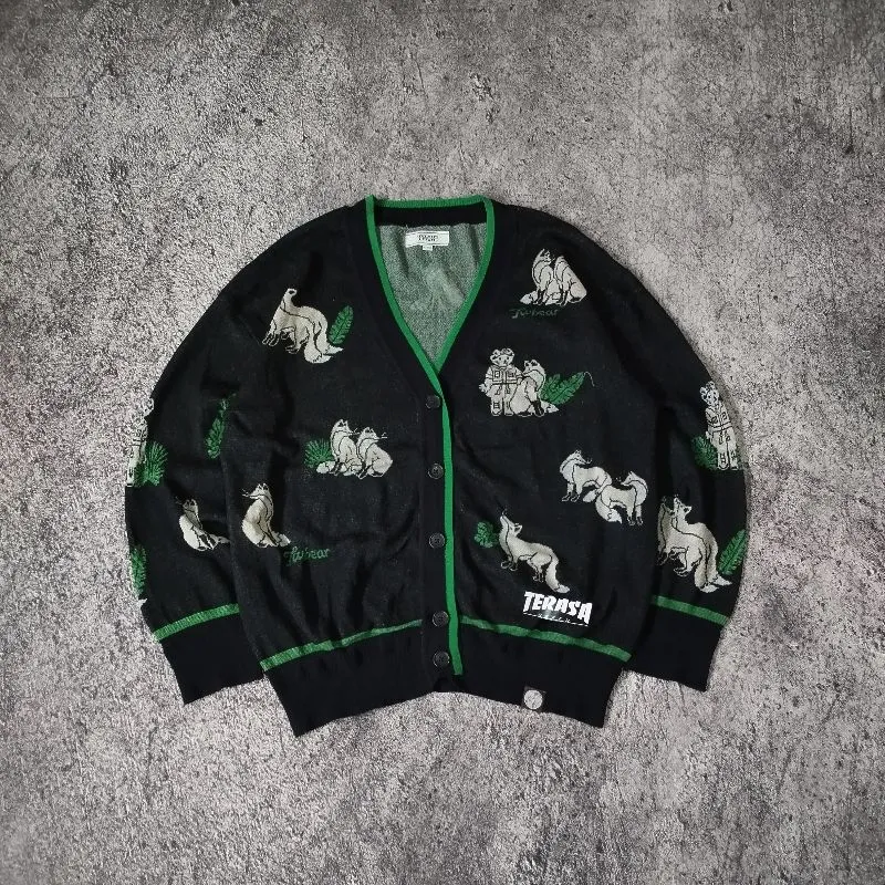 Japanese brand Streetwear Cardigan Pria black photo 1