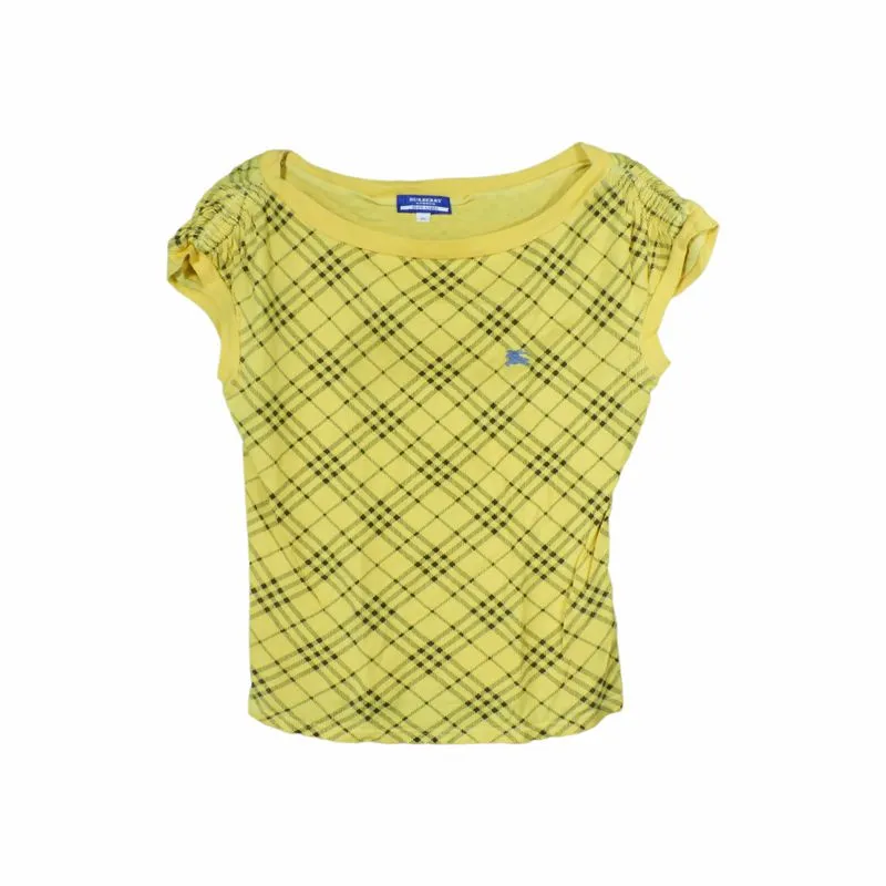 BURBERRY LONDON BLUE LABEL CHECKED YELLOW T-SHIRT photo 1