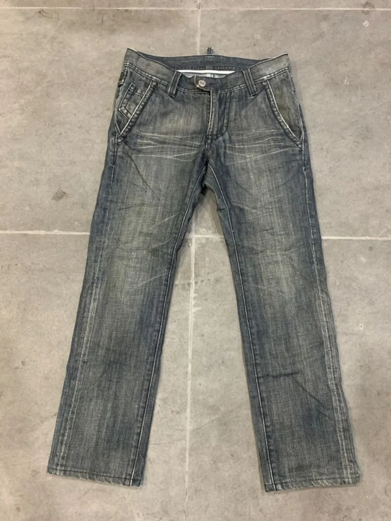 Unbrand Japanese Fading Jeans With Buckle photo 1