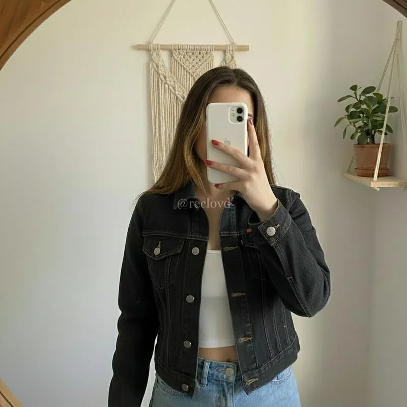 Big John Denim Jeans Jacket Hitam – Cropped Fit photo 1