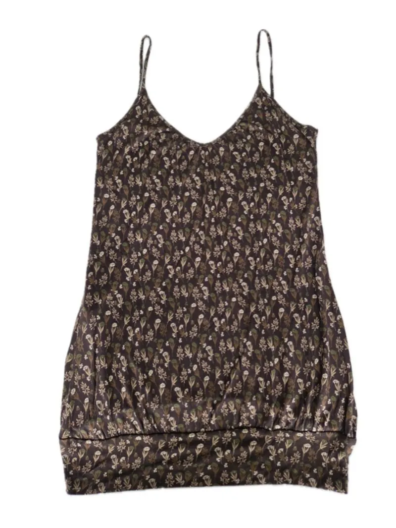 Y2K Zara Dark Brown Floral Cami Top photo 1