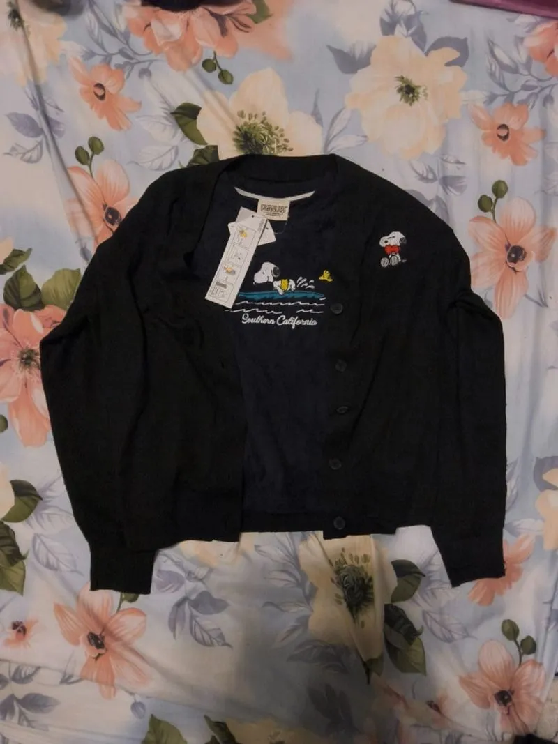 snoopy peanuts original cardigan baby tee photo 1