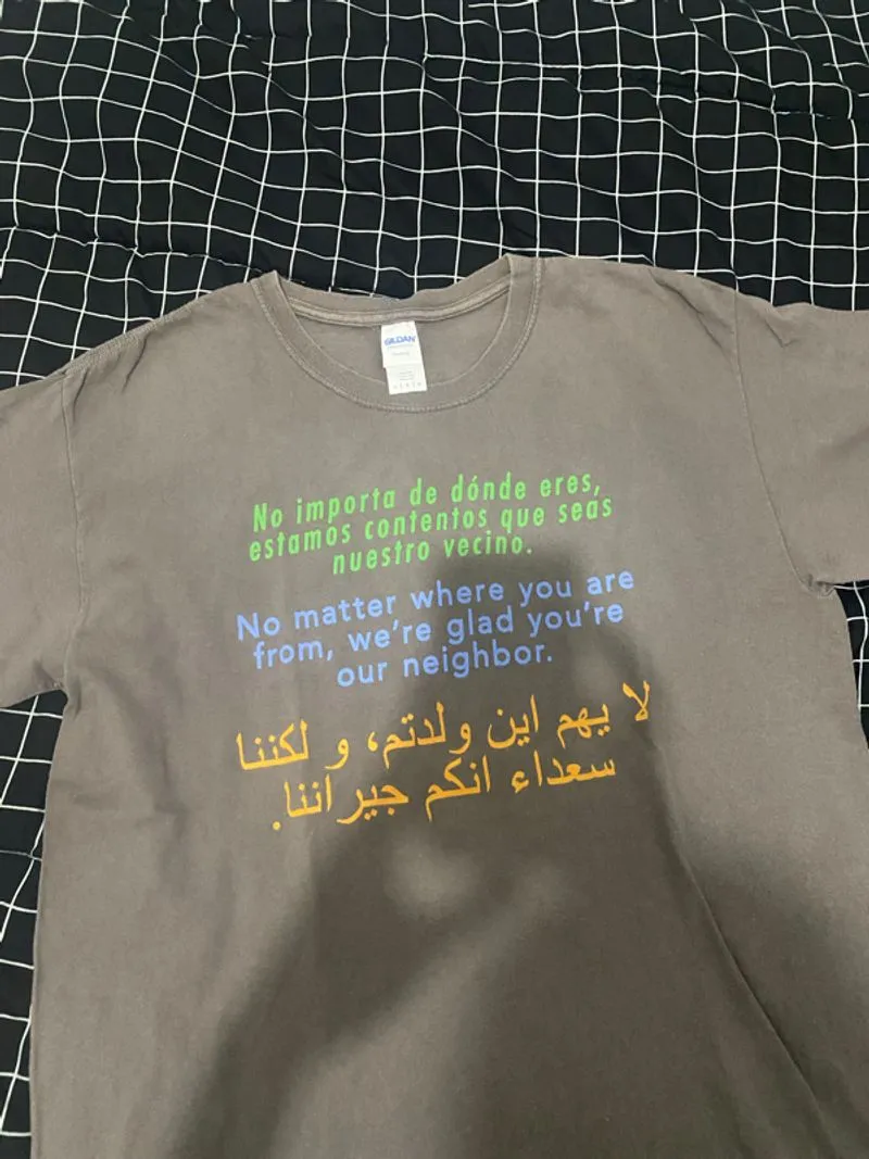 Kaos Multilingual Message Tee – “We’re Glad You’re Our Neigh photo 1